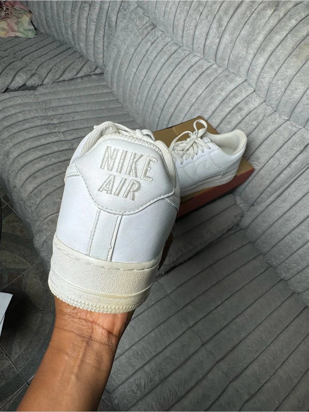 Nike White Leather Sneaker with Multicolor LOVE Bead Accent